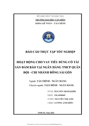 Hoạt động cho vay tiêu dùng có tài sản đảm bảo tại ngân hàng tmcp quân đội chi nhánh đông sài gòn