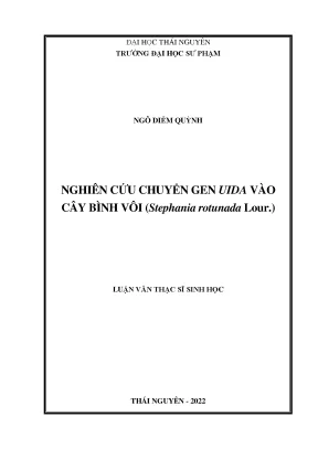 Nghiên cứu chuyển gen uida vào cây bình vôi stephania rotunada lour
