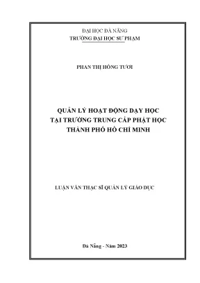 Quản lý hoạt động dạy học tại trường trung cấp phật học thành phố hồ chí minh