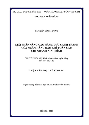 Giải pháp nâng cao năng lực cạnh tranh của ngân hàng dầu khí toàn cầu chi nhánh ninh bình