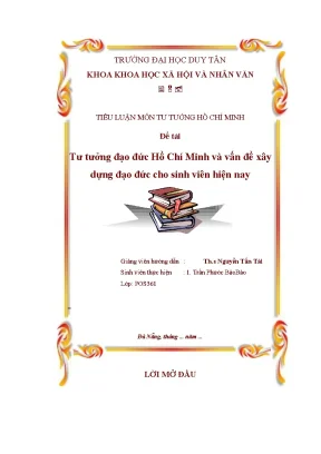 Đề tài tư tưởng đạo đức hồ chí minh và vấn đề xây dựng đạo đức cho sinh viên hiện nay