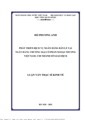 Phát triển dịch vụ ngân hàng bán lẻ tại ngân hàng thương mại cổ phần ngoại thương việt nam chi nhánh sở giao dịch