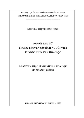 Người phụ nữ trong truyện cổ tích người việt từ góc nhìn văn hóa học