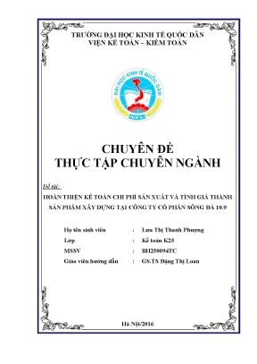 Hoàn thiện kế toán chi phí sản xuất và tính giá thành sản phẩm xây dựng tại công ty cổ phần sông đà 10 9