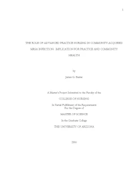 The role of advanced practice nursing in communityacquired mrsa infection implication for practice and community health