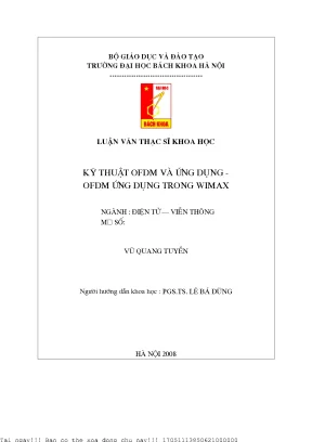 Kỹ thuật ofdm và ứng dụng offdm ứng dụng trong wimax