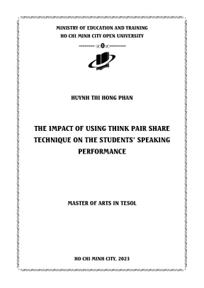 The impact of using think pair share technique on the students speaking performance