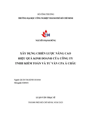 Xây dựng chiến lược nâng cao hiệu quả kinh doanh của công ty tnhh kiểm toán và tư vấn cpa á châu