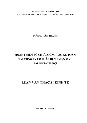 Hoàn thiện tổ chức công tác kế toán tại công ty cổ phần bệnh viện mắt sài gòn hà nội