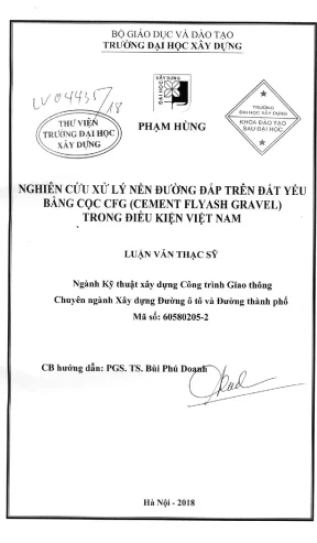 Nghiên cứu xử lý nền đường đắp trên đất yếu bằng cọc cfg trong điều kiện việt nam