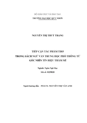 Tiếp cận tác phẩm thơ trong sách ngữ văn trung học phổ thông từ góc nhìn tín hiệu thẩm mĩ