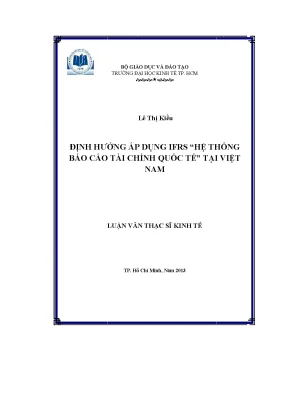 Luận văn thạc sĩ định hướng áp dụng ifrs hệ thống báo cáo tài chính quốc tế tại việt nam luận văn thạc sĩ
