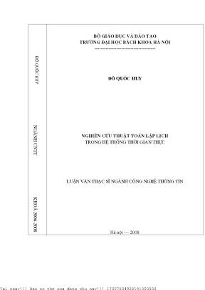 Nghiên ứu các thuật toán lập lịch trong hệ thống thời gian thực