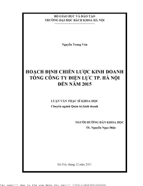 Hoạh định chiến lược kinh doanh tổng công ty điện lực thành phố hà nội đến năm 2015