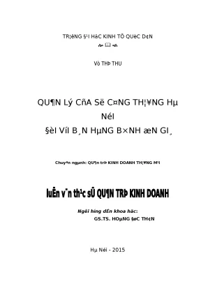 Quản lý của sở công thương hà nội đối với bán hàng bình ổn giá