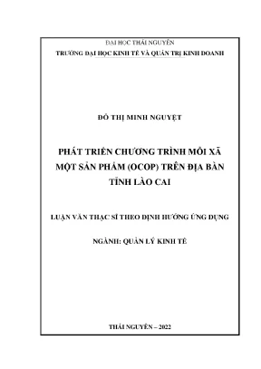 Phát triển chương trình mỗi xã một sản phẩm ocop trên địa bàn tỉnh lào cai