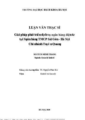 Giải pháp phát triển dịh vụ ngân hàng điện tử tại ngân hàng tmcp sài gòn hà nội hi nhánh tuyên quang
