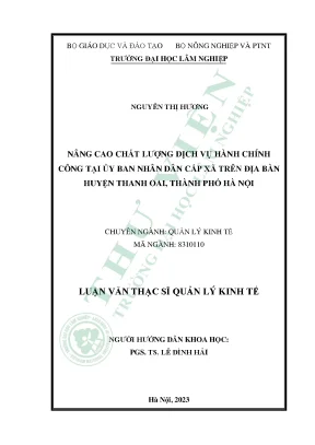 Nâng cao chất lượng dịch vụ hành chính công tại ủy ban nhân dân cấp xã trên địa bàn huyện thanh oai thành phố hà nội