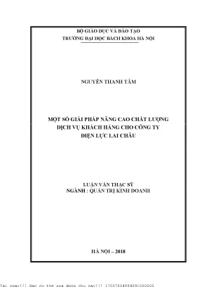 Một số giải pháp nâng ao chất lượng dịch vụ khách hàng cho công ty điện lực lai châu