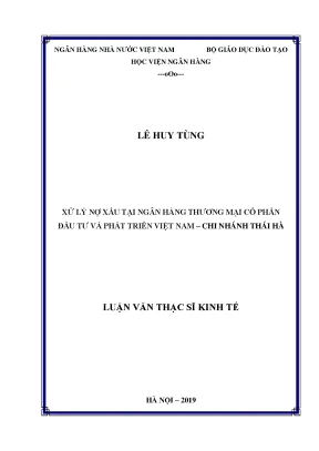 Xử lý nợ xấu tại ngân hàng thương mại cổ phần đầu tư và phát triển việt nam chi nhánh thái hà