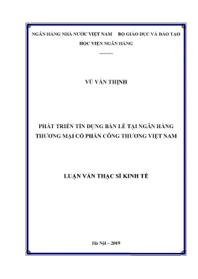 Phát triển tín dụng bán lẻ tại ngân hàng thương mại cổ phần công thương việt nam