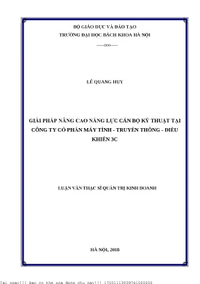 Giải pháp nâng ao năng lực cán bộ kỹ thuật tại công ty cổ phần máy tính truyền thông điều khiển 3c