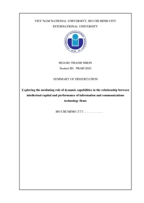 Exploring the mediating role of dynamic capabilities in the relationship between intellectual capital and performance of information and communications technology firms