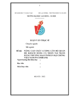 Nâng cao chất lượng cán bộ quan hệ khách hàng cá nhân tại ngân hàng thương mại cổ phần đại chúng việt nam pvcombank