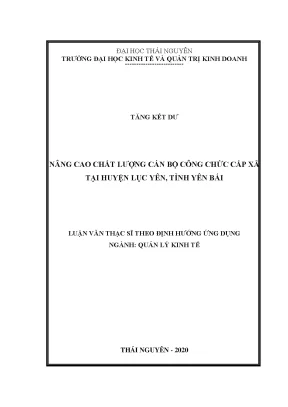 Nâng cao chất lượng cán bộ công chức cấp xã của huyện lục yên tỉnh yên bái