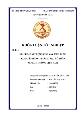 Giải pháp mở rộng cho vay tiêu dùng tại ngân hàng thương mại cổ phần ngoại thương việt nam