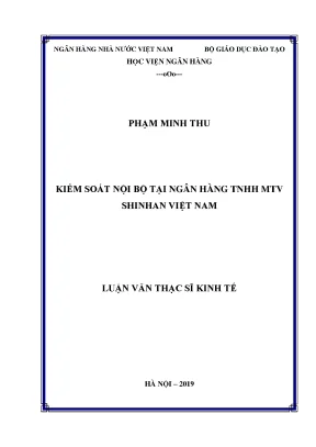 Kiểm soát nội bộ tại ngân hàng tnhh mtv shinhan việt nam