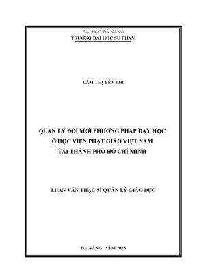 Quản lý đổi mới phương pháp dạy học ở học viện phật giáo việt nam tại thành phố hồ chí minh