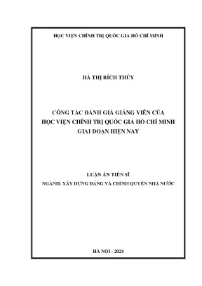 Công tác đánh giá giảng viên của học viện chính trị quốc gia hồ chí minh giai đoạn hiện na