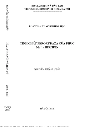 Tính hất peroxydaza của phức mn2 histidin