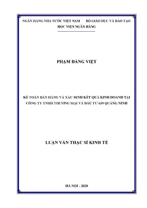 Kế toán bán hàng và xác định kết quả kinh doanh tại công ty tnhh thương mại và đầu tư 369 quảng ninh
