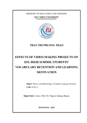 Effects of video making projects on efl high school studentsvocabulary retention and learning motivation