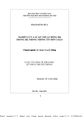 Nghiên ứu á kỹ thuật đồng bộ trong hệ thống thông tin hỗ loạn