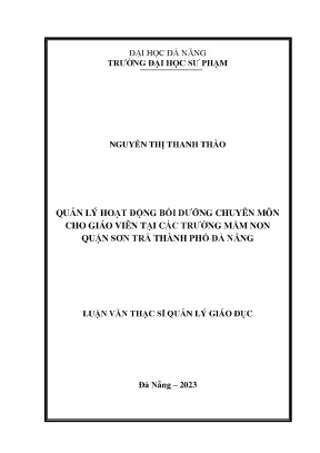 Quản lý hoạt động bồi dưỡng chuyên môn cho giáo viên tại các trường mầm non quận sơn trà thành phố đà nẵng