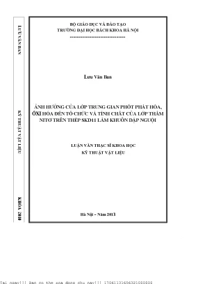 Ảnh hưởng ủa lớp trung gian phốt phát hóa oxi hóa đến tổ hứ và tính hất ủa lớp thấm nitơ trên thép skd11 làm khuôn dập nguội