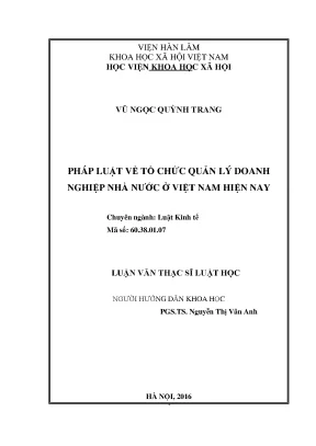 Pháp luật về tổ chức quản lý doanh nghiệp nhà nước tại việt nam hiện nay