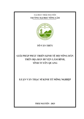 Giải pháp ptkt hộ nông dân trên địa bàn huyện lâm bình tỉnh tuyên quang