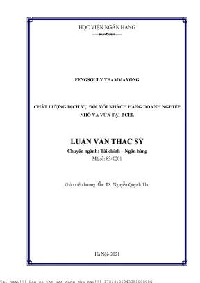 Chất lượng dịch vụ đối với khách hàng khách hàng doanh nghiệp nhỏ và vừa tại bcel