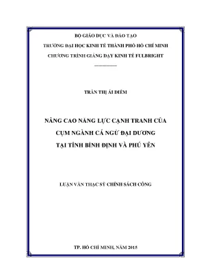 Nâng cao năng lực cạnh tranh của cụm ngành cá ngừ đại dương tại tỉnh bình định và phú yên