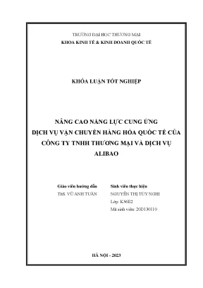 Nâng cao năng lực cung ứng dịch vụ vận chuyển hàng hóa quốc tế của công ty tnhh thương mại và dịch vụ alibao