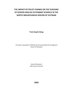 The impact of policy change on the teaching of spoken english in primary schools in the north mountains region of viet nam