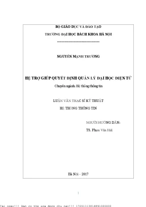 Hệ trợ giúp quyết định quản lý đại họ điện tử