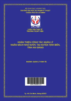 Hoàn thiện công tác quản lý ngân sách nhà nước tại huyện tịnh biên tỉnh an giang