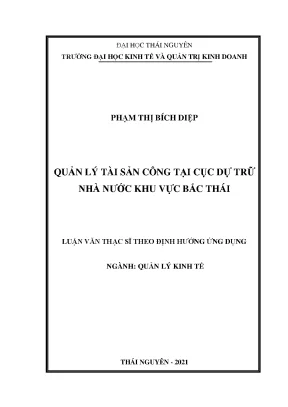 Quản lý tài sản công tại cục dự trữ nhà nước khu vực bắc thái