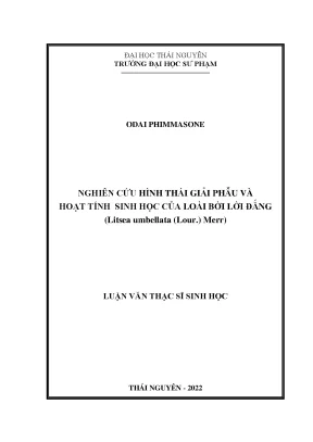Nghiên cứu đa dạng di truyền và hoạt tính sinh học của hợp chất thứ cấp từ loài bời lời đắng litsea umbellata lour merr
