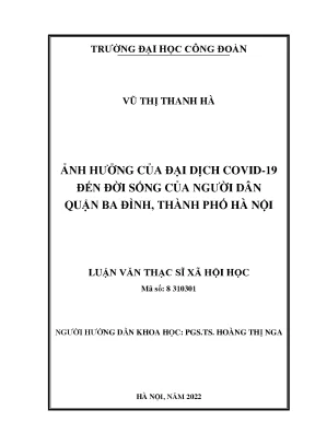 Ảnh hưởng của đại dịch covid 19 đến đời sống của người dân quận ba đình thành phố hà nội
